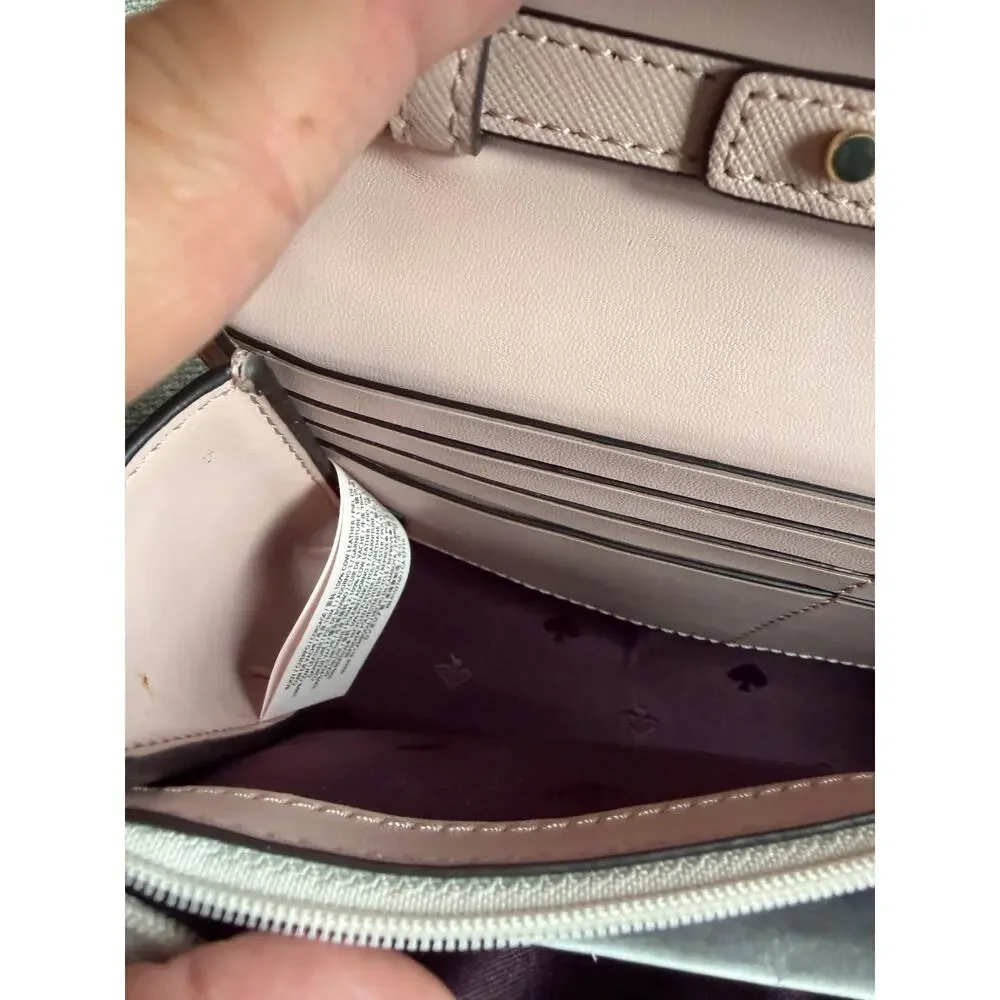 Kate Spade Cameron Small Flap Crossbody Cherry Wood White Pink  Burgundy Maroon